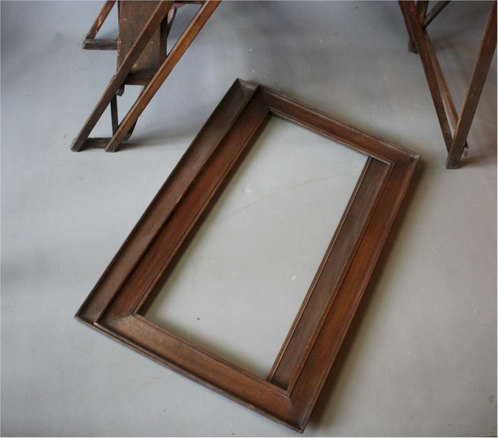 Near pair of Edwardian oak frames