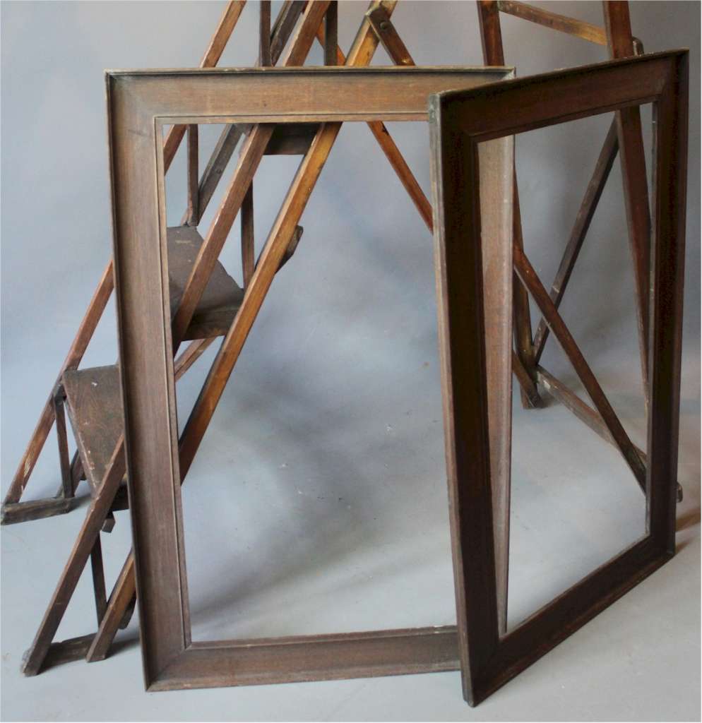 Near pair of Edwardian oak frames