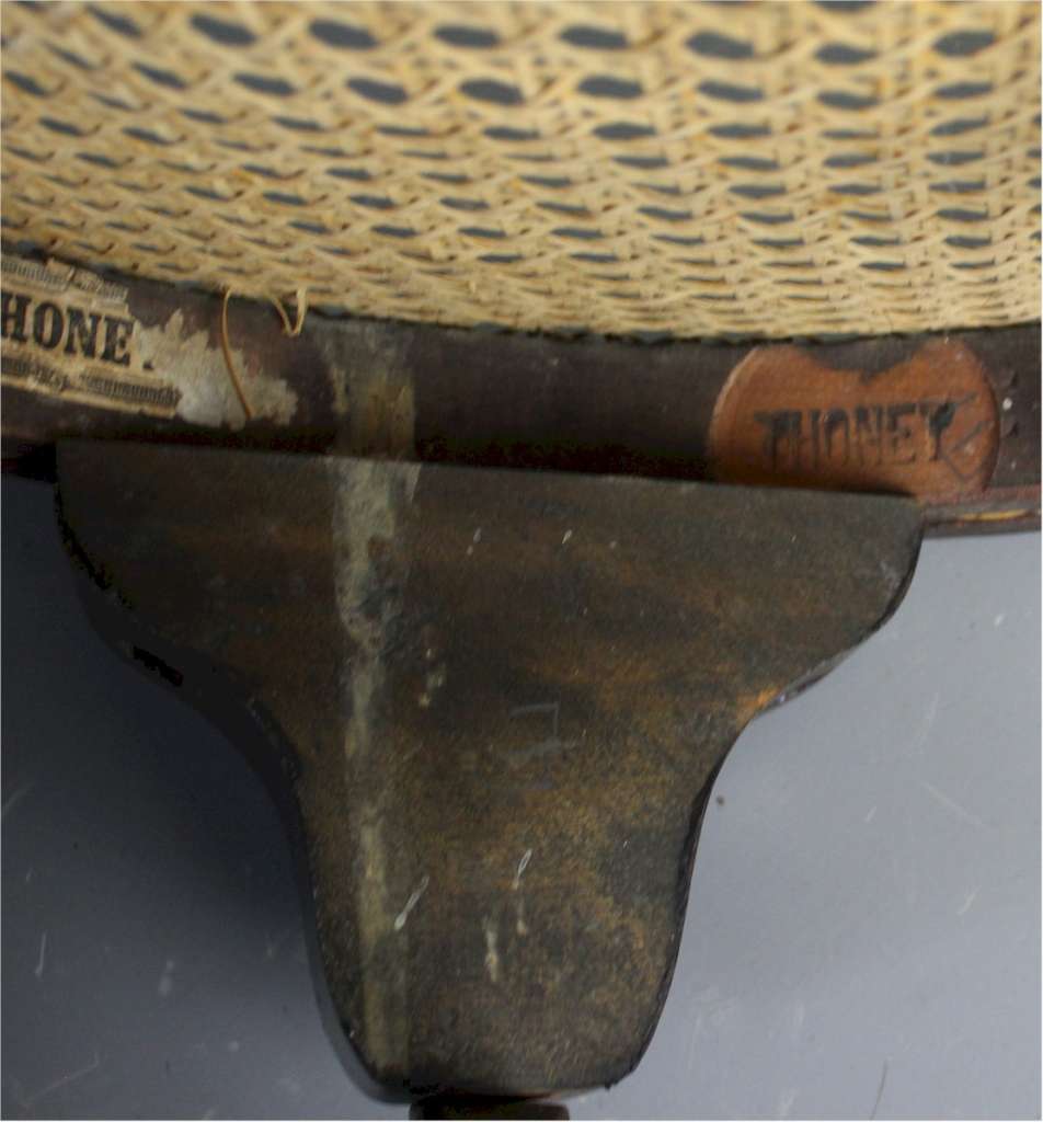 Thonet, pair of adjustable bentwood stools