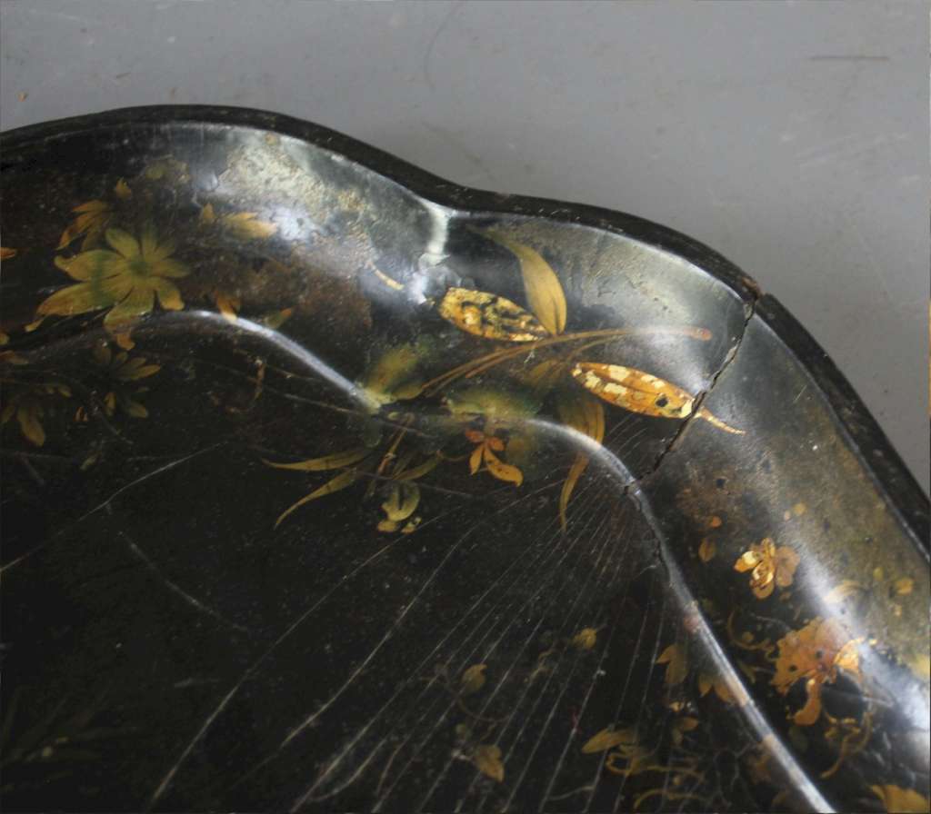 Victorian Papier Mache tray ebonised