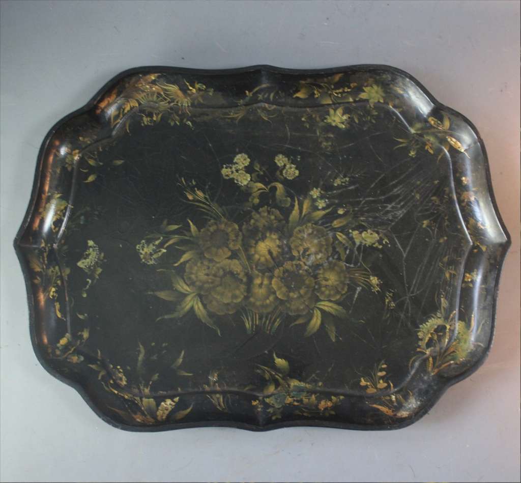 Victorian Papier Mache tray ebonised
