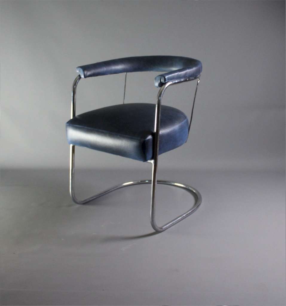 1930's Modernist chromed tubular steel chair by PEL