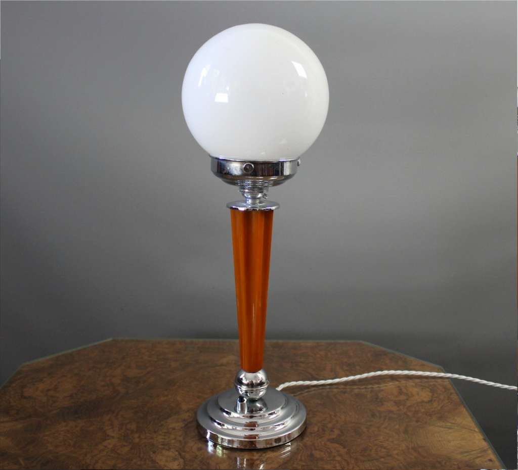 Art Deco Phenolic and chrome table lamp