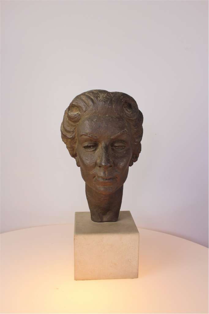 1950's Plaster figure of a woman's head