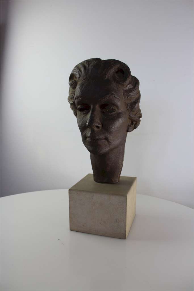 1950's Plaster figure of a woman's head