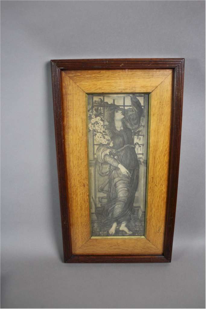Pre-Raphaelite pair of period prints by Burne-Jones