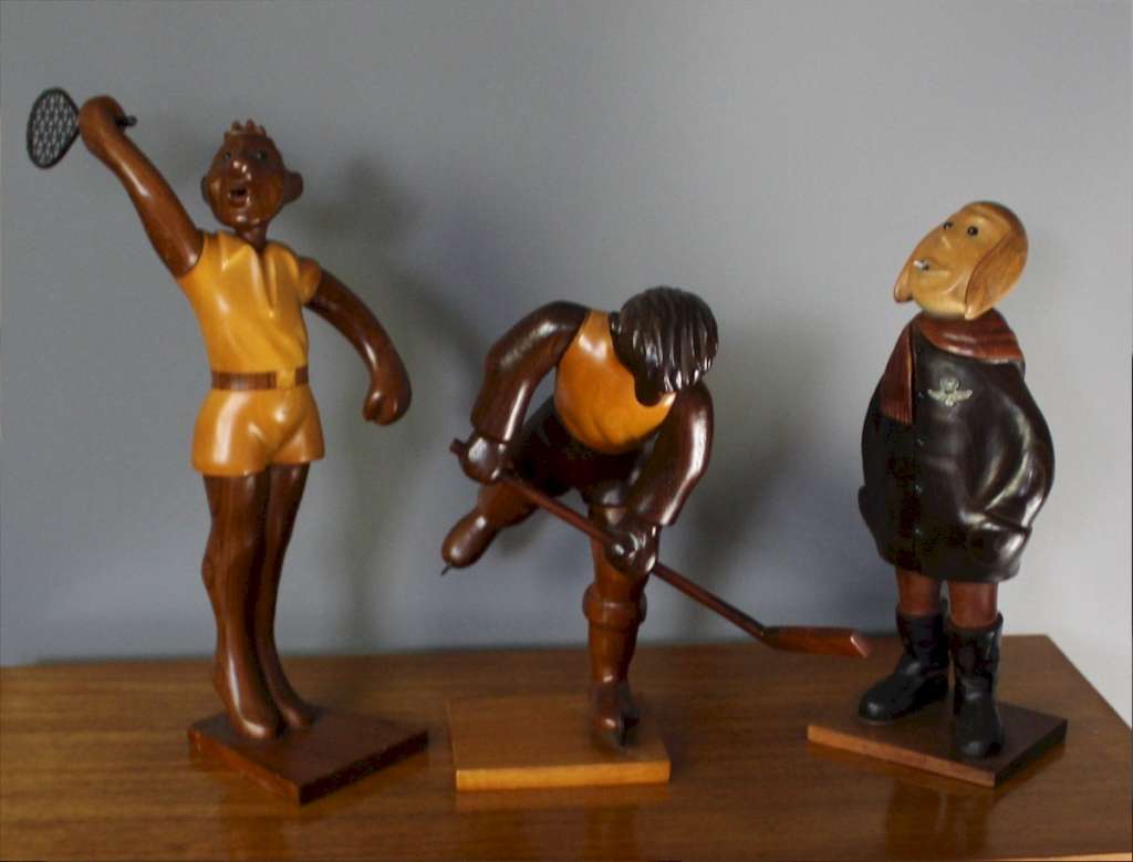 Romer Italian carved figure of a tennis player