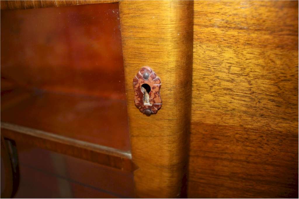 Art Deco walnut circular display cabinet