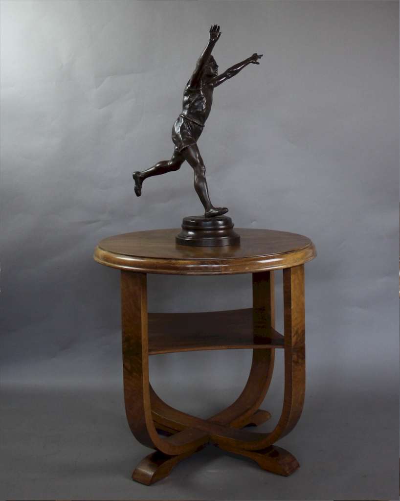 Emile Carlier spelter figure of a runner