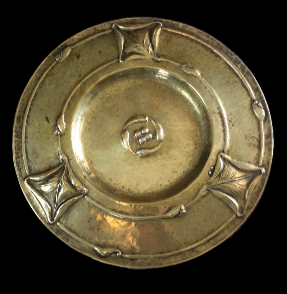 Arts and Crafts Glasgow School brass charger