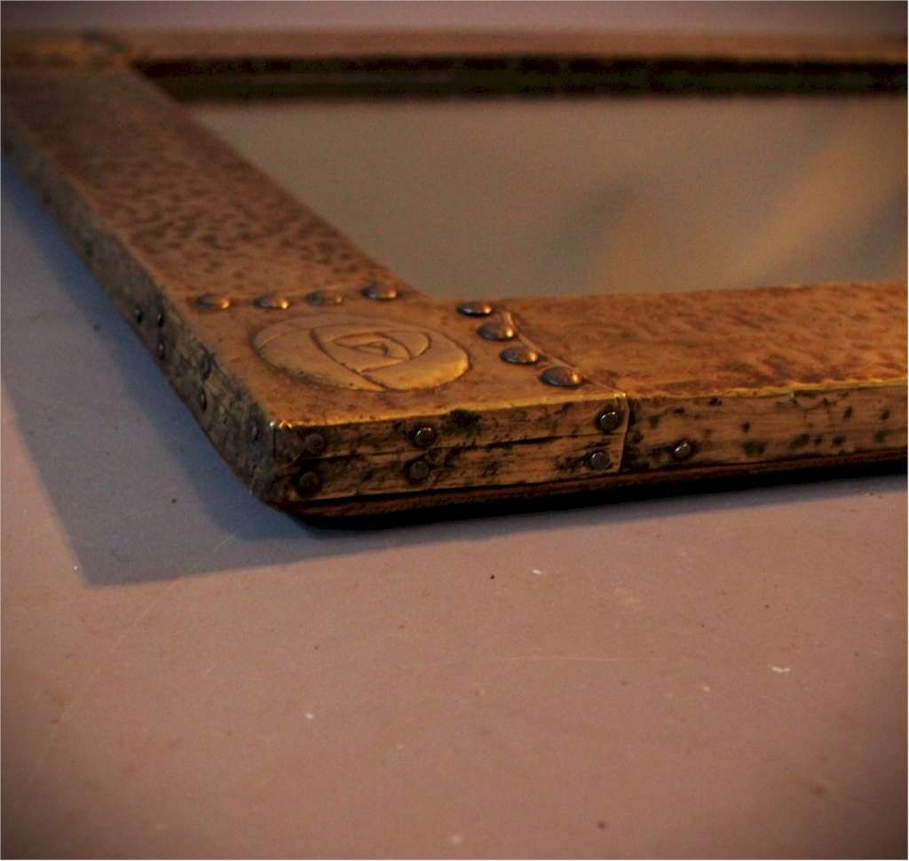 Arts and Crafts mirror with Scottish Rose