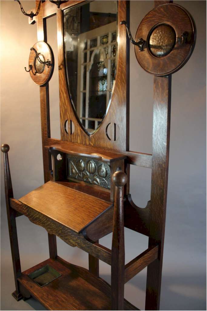 Shapland and Petter arts and crafts oak hall stand