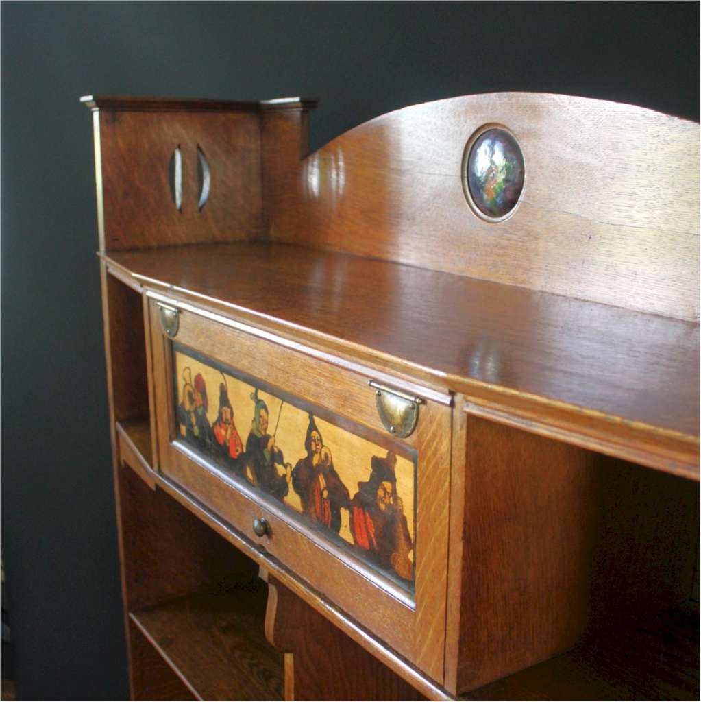 Arts and Crafts oak bookcase by Shapland and Petter