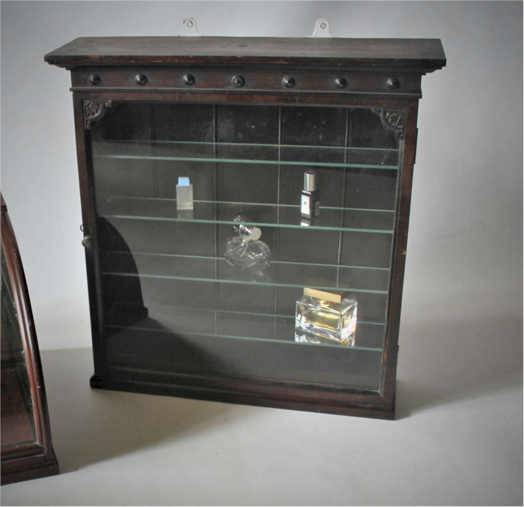 Victorian small mahogany shop display cabinet