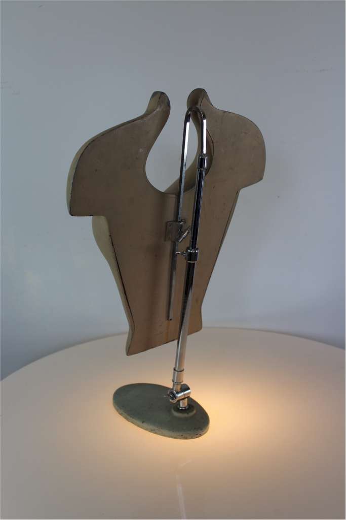 Vintage 1950's shop display adjustable torso on chrome stand