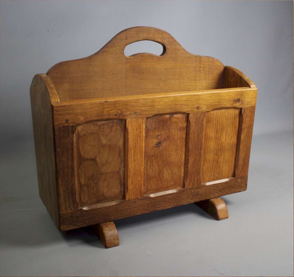 Sid Pollard Adzed oak magazine rack