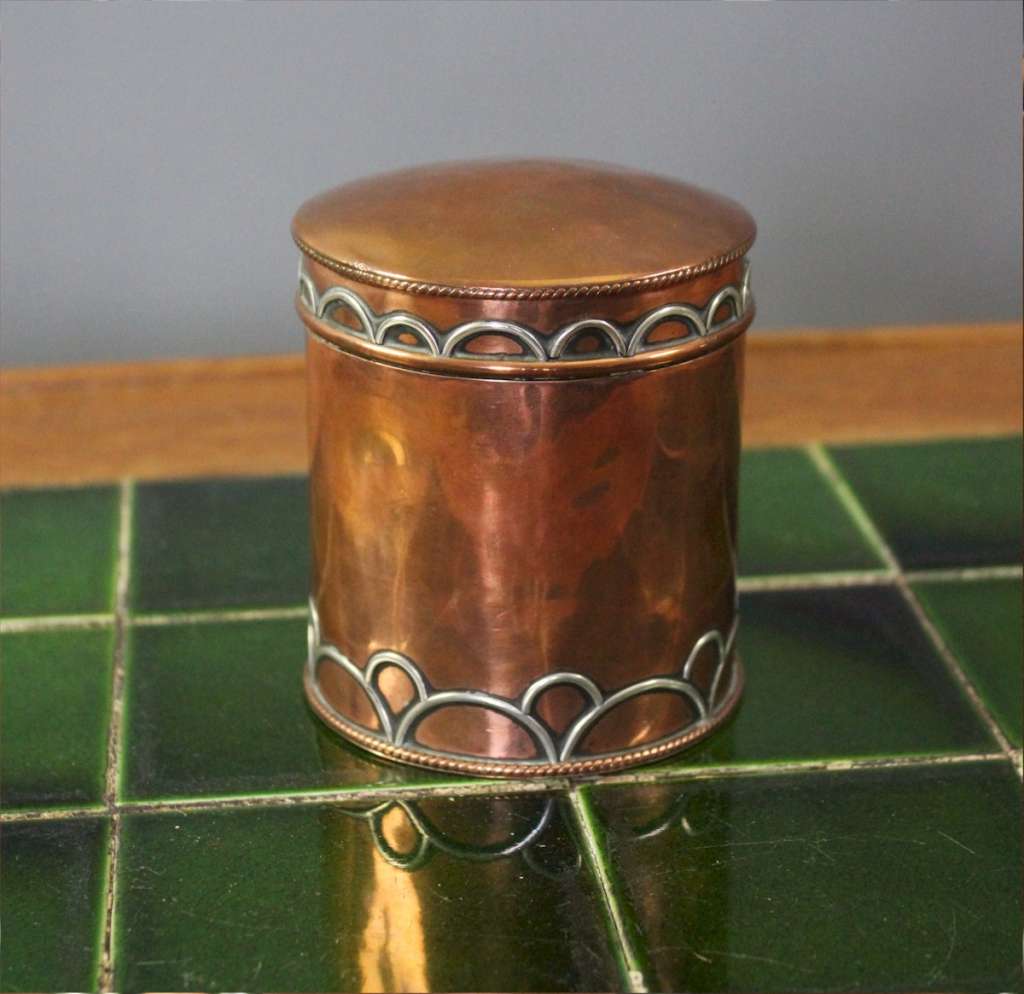 Arts and crafts copper tea caddy,