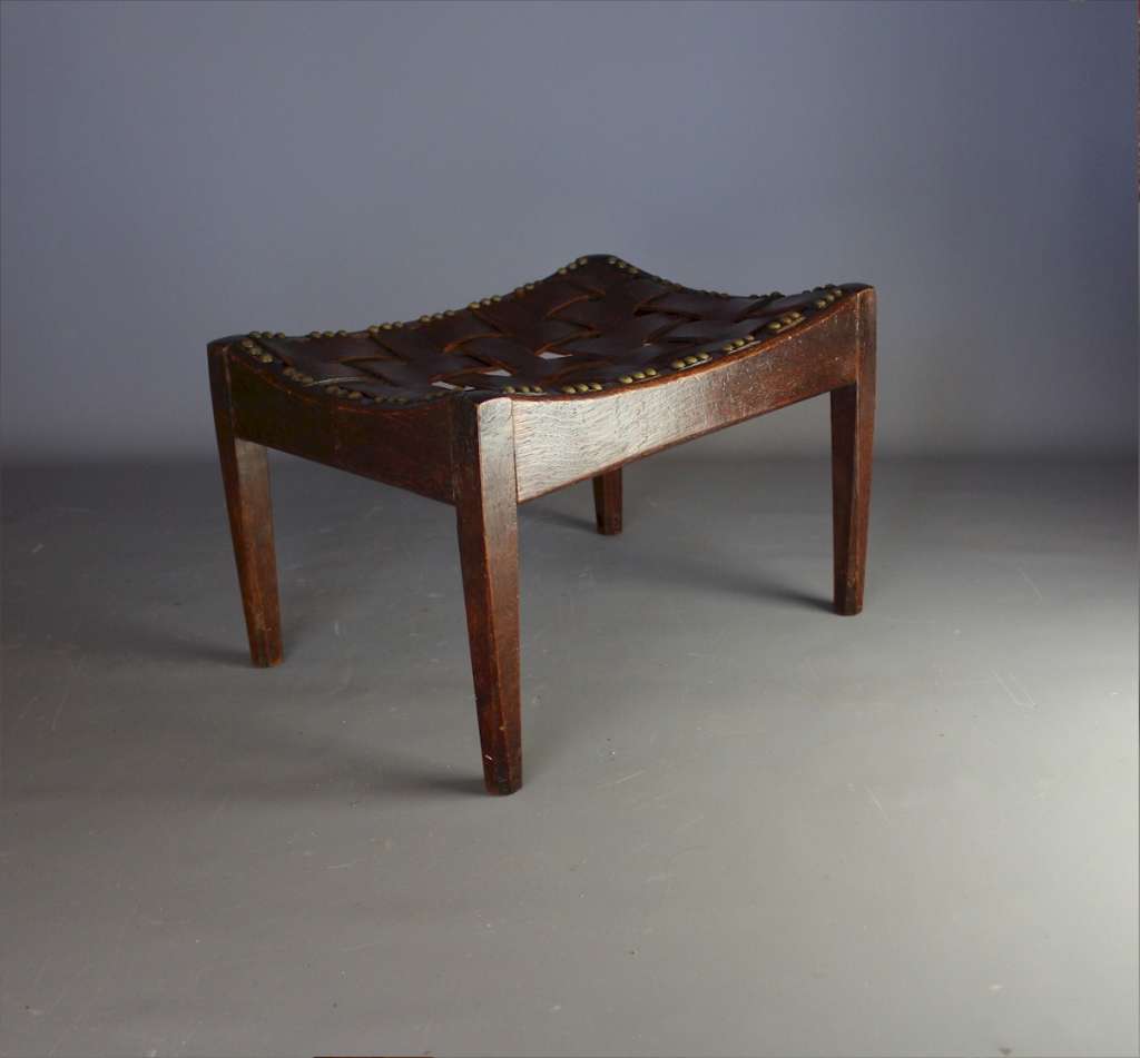 Arts and crafts stool by Arthur Simpson.