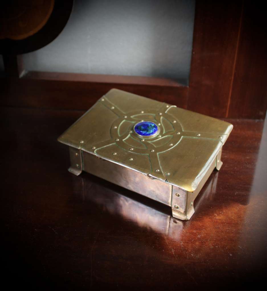 Arts and crafts copper casket by A.E. Jones