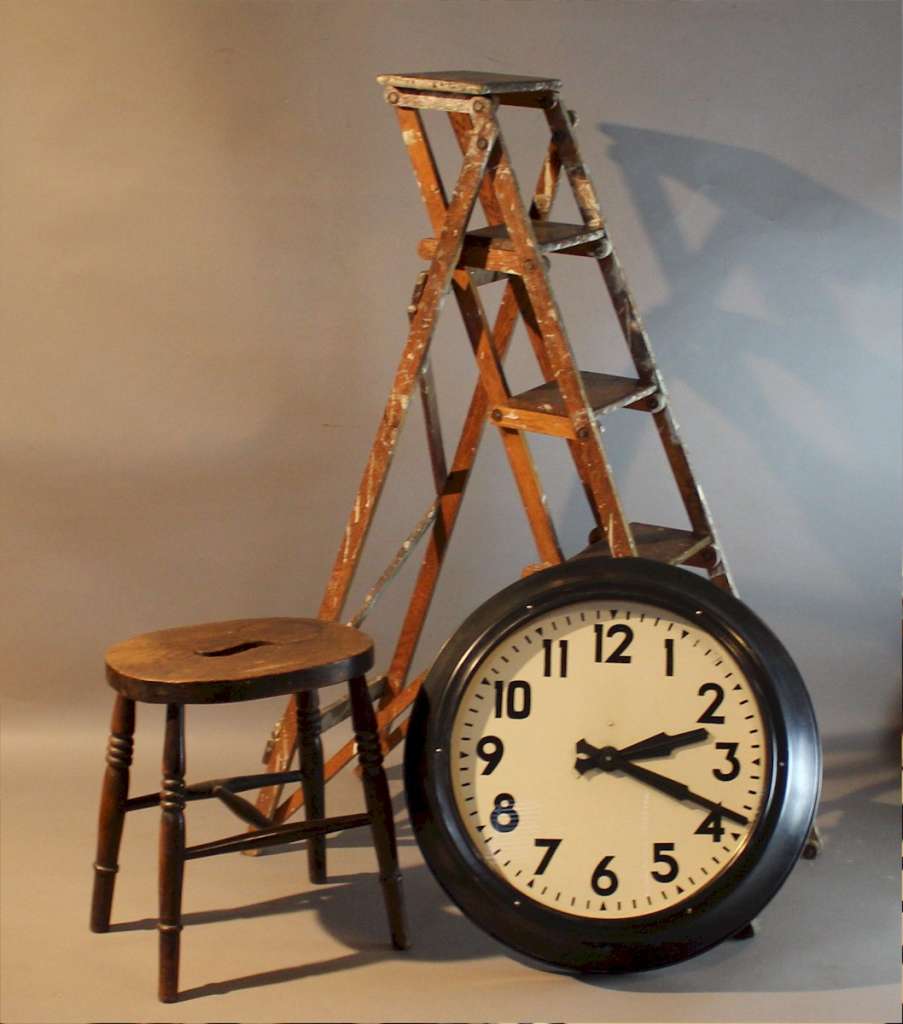 Large Factory clock by Smiths in a metal frame CLOCKS Art Furniture