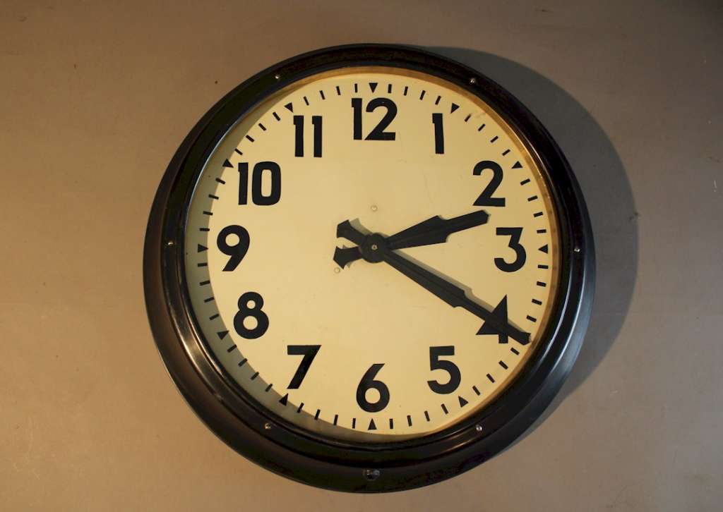 Large Factory clock by Smiths in a metal frame CLOCKS Art Furniture