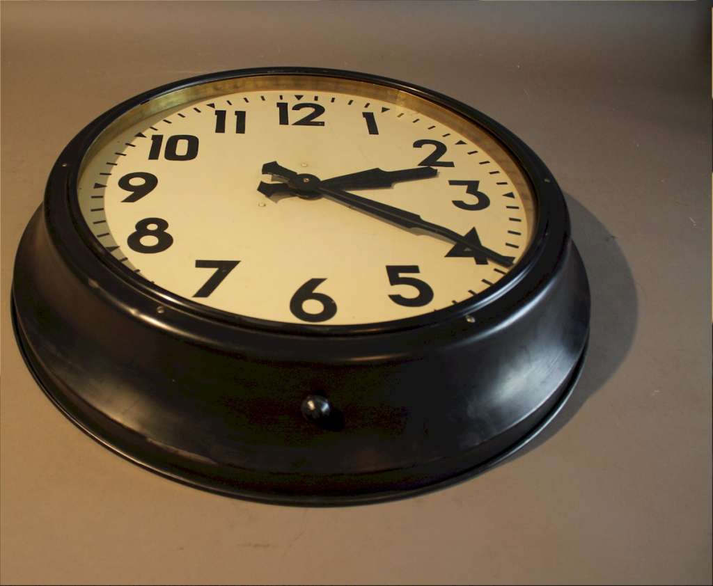 Large Factory clock by Smiths in a metal frame CLOCKS Art Furniture
