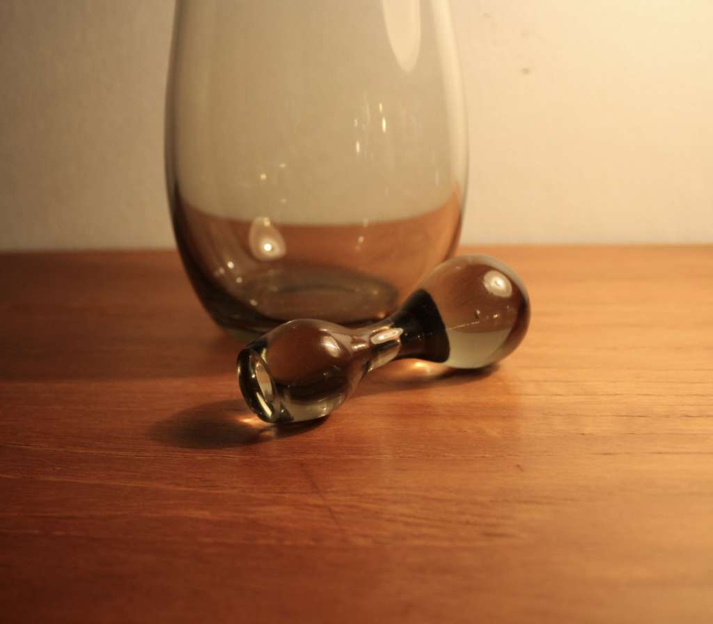 Smoky Gray Mid-Century Decanter