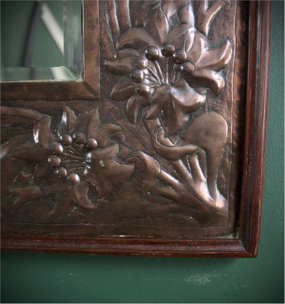 arts and crafts copper mirror