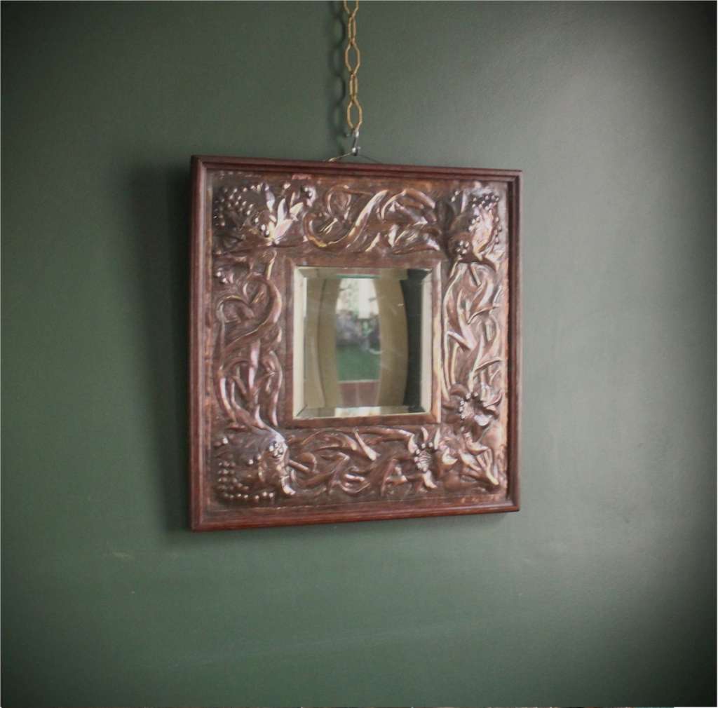 arts and crafts copper mirror