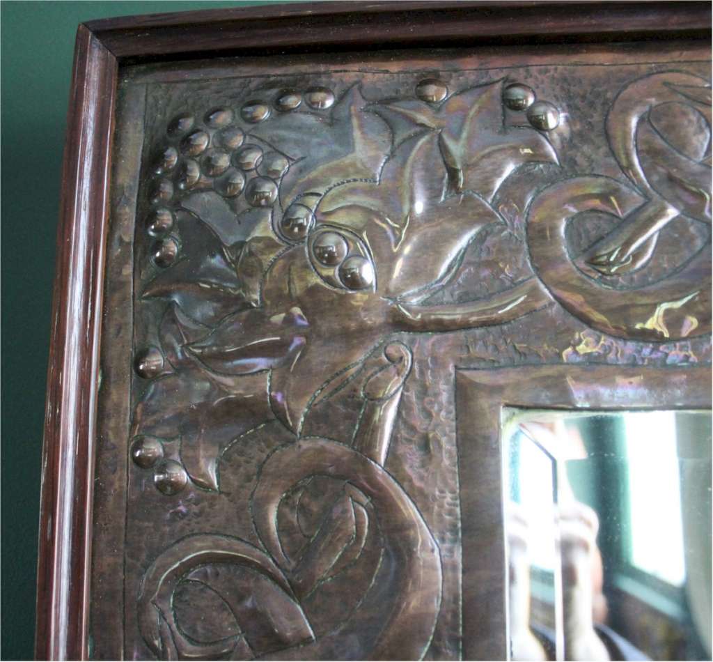 arts and crafts copper mirror