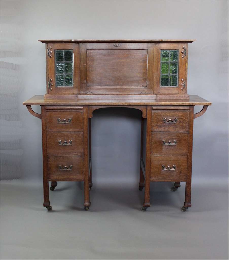 Arts & Crafts oak desk Stones Patent