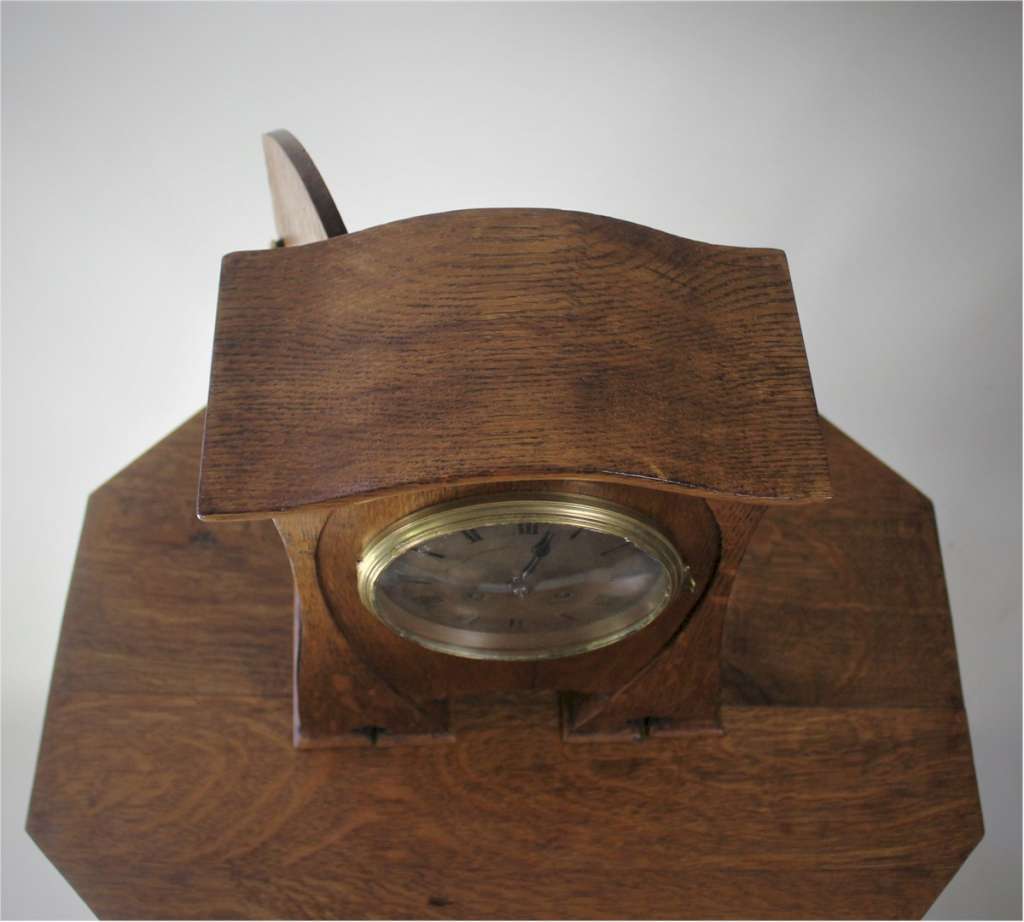 Glasgow School arts and crafts oak clock