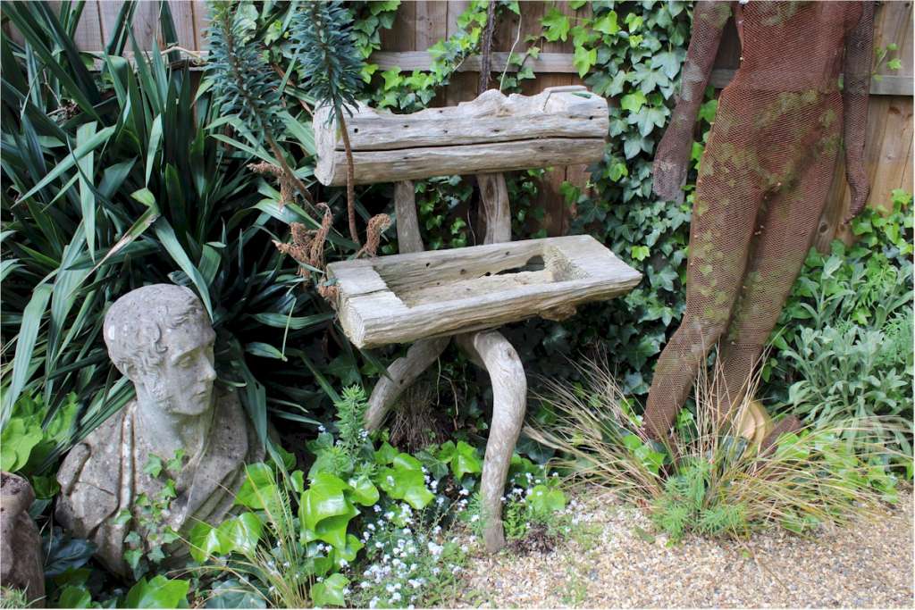 Two teak garden planters