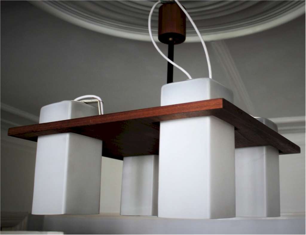 Mid Century Teak ceiling light