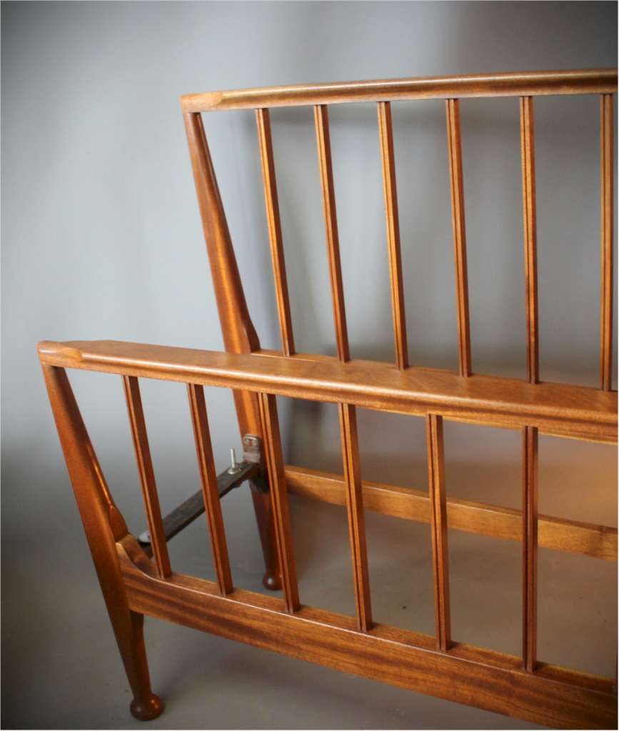 Mid-Century Teak double bedhead and footboard