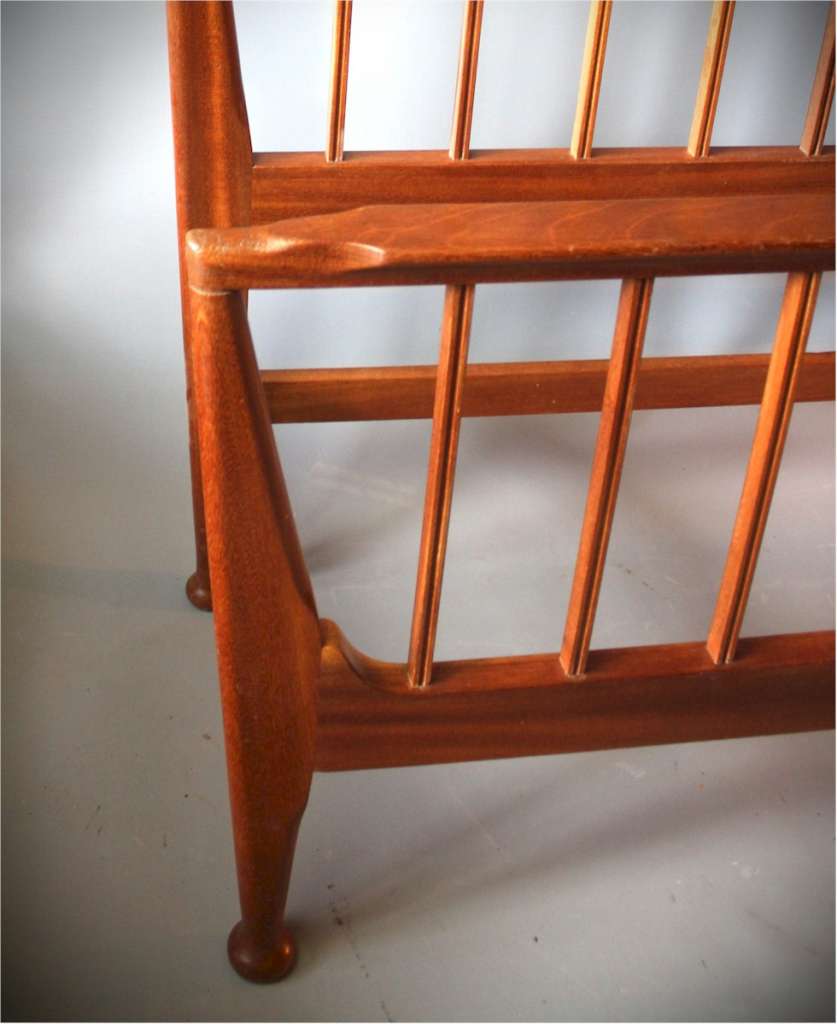 Mid-Century Teak double bedhead and footboard