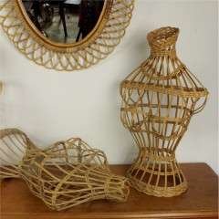 Wicker female torso shop fitting