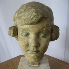 Plaster bust of a young girl by Mario Bernasconi 1899-1963