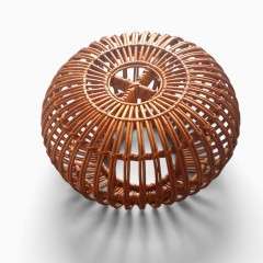 Lobster stool in wicker by Franco Albini