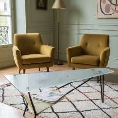 French glass coffee / end table designed by Mathieu Mategot