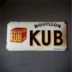 Bouilon Kub French enamelled advertising sign