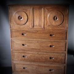 Arts and Crafts rare Ambrose Heal Owl cabinet in oak
