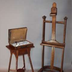 Artists travelling paint box in oak