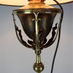 Arts and Crafts brass and copper floor / standard lamp most probably by W.A.S Benson.