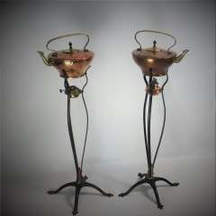 Two W.A.S Benson arts and crafts kettles