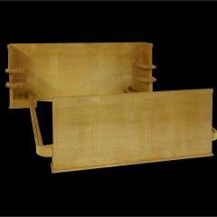 Art Deco blond veneered double bed.