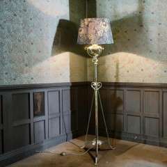 Victorian brass standard lamp in the manner of Hinks and Benson