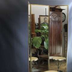 Vintage French Triptych folding mirror,