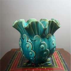 Aesthetic vase by Bretby turquoise colour