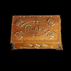 Arts and Crafts copper cigar box